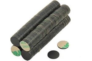 FIRST4MAGNETS Adhesive N42 Black Epoxy Magnet for Arts, Crafts, Model Making, DIY, Hobbies, Office and Home - 10mm dia x 1mm - 0.58kg Pull - North - Pack of 100