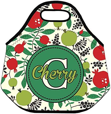 Personalized Lunch Tote Bag Colorful Fruits Pattern Lunch Tote Neoprene Picnic Bag Custom Name on Lunch Tote for Adults Women Men Travel Bag Moderen Lunch Bag for Kids Back to School
