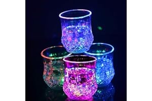 XGOPTS 4pcs 200ml Gobelet Lumineux Clignotants LED Verres à Boire Changeant de Couleur Verre à Eau Automatique Verre à Vin pour Discothèque Bar Clubbing Whisky Verre à Bière Cadeau de Noël Anniversaire