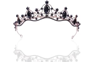 FELEA Corona Tiara,Nero Diadema di Cristallo, Corona Nuziale, Tiara Corona di Cristallo, Cristallo dei Capelli Matrimonio Tiara, Cristallo dei Capelli Matrimonio Tiara, per Compleanni