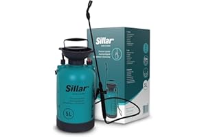 Sillar Pulverizador a presión de 5L con Lanza Ajustable y válvula de Seguridad | Pulverizador de jardín para el Cuidado de Plantas, Control de maleza, árboles frutales, Fertilizantes y fitosanitarios