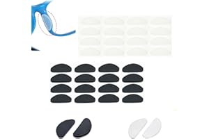iCovalescent 20 Paia Naselli per Occhiali, Naselli per Occhiali Antiscivolo Silicone, Sottili Naselli per Occhiali, Forma di D Naselli Autoadesivi Antiscivolo(10 Bianco, 10 Nero)