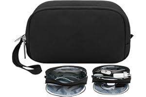 DOB SECHS Torba na akcesoria na kable, organizer na kable podróżne, torba podróżna na dysk twardy, akcesoria do laptopa, wtyczkę ładującą, kabel do ładowania, mysz, gadżety podróżne, czarna, czarny,