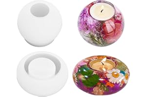 Erthree 2pcs Tealight Candle Holder Resin Mould Silicone Tea Light Candle Holder Silicone Molds Resin Epoxy Molds for DIY Craft Aromatherapy Home Decor (White)