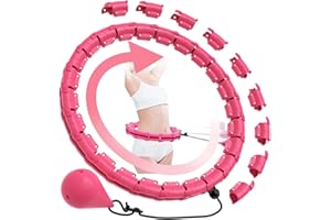 PEIHUODAN Hula Hoop Fitness pour Adultes Perte de Poids, Infinity Hoop Fit Plus Size 120cm 24 Maillons, Cerceau d'exercice Adapté Aux Femmes et Aux Débutants, Intelligent Détachable
