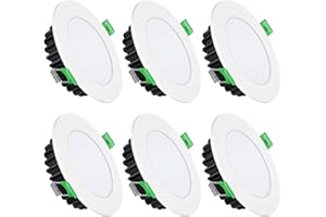 ALUSSO Faretti LED da Incasso per Cartongesso Dimmerabile Luci da Incasso per Bagno Cucina, 10W 230V IP44 3000K Caldo 4000K Neutro 5700K Freddo Faretto Incasso LED con Trasformatore, Bianco, Set da 6