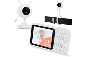 LIONELO Babyline 3.4 Videobabyvakt utan WiFi med 3.5" Skärm, VOX | 2-vägskommunikation, 4× Zoom, Nattseende, Temperaturövervakning, Lullabies, RGB-nattlampa, 3000mAh Batteri, Säker anslutning