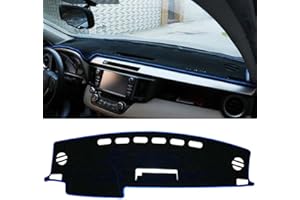 GCcv Auto Armaturenbrett Abdeckung Abdeckmatte für Toyota RAV4 XA40 2013 2014 2015 2016 2017 2018 Anti-Rutsch Armaturenbrett Matten Pad Sonnenschutz Interior Zubehör,Blue Edge-Polyester
