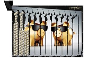 ‎CASHWALL Cashwall - Wandspardose für ganze Jahr - 365 € Spare - 1 Euro - Geld Sparen Challenge | Spardose Nicht zum öffnen - Auszahlung bei vollständiger Füllung | Zum Aufhängen - Für Erwachsene und Kinder