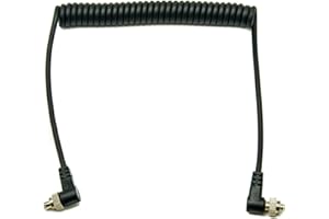 PROtastic Blitz-Synchronisationskabel: Stecker PC auf Stecker, Spiralkabel, 30 cm – 100 cm lang.