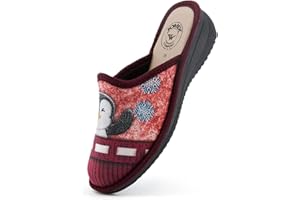 JOMIX Chaussons Femme Talon Compensé Pantoufles Peluche Chaussons Chaude Doublure Intérieur Chaussures Femme Hiver