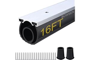 BOWSEN Heavy-Duty U+O Ring Universal Garage Door Bottom Seals Weatherstrip Rubber with Aluminum Track Retainer Kit, Black (16FT, 1-5/8" Width)