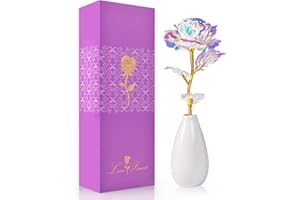 OEAGO Weihnachten Rose Geschenke für Frauen Mama, Personalisiert Geschenke Galaxy Rose Blume mit Vase,Frauen Nikolaus Geschenke für Weihnachten Valentinstag Muttertag