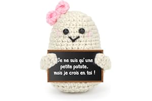 Aurasky Pomme de Terre Positive, Petite Patate en Français, Poupées de Pomme Terre avec Carte Positive et Câlin Porte Bonheur, Inspirant Cadeaux pour Homme Femme Enfant Couple Collègue