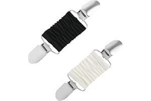 DACATOOW 2 Pcs Cinch Clips,Cinch Clips for Clothes, Back Cinch Shawl Clip,Waist Cincher Clip for Women Cardigan Dresses Jacket Clothes (Black, White)
