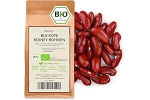 KAMELUR 1kg de haricots rouges séchés BIO - haricots rouges séchés et sans additifs - haricots rouges BIO en emballage biodégradable