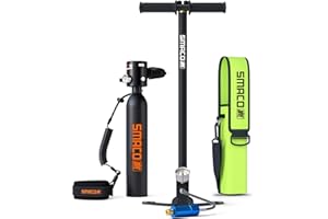 SMACO Mini Bombola Sub 0.5L Bombola Subacquea Piccolo Fino a 10 Minuti Bombola per Immersione Mini Scuba Tank Portatile Bombole Aria Sub Ricaricabile S300