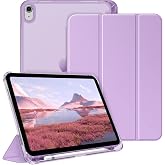UnDePlus iPad 11.Nesil A16 11in&ccedil;/10.Nesil 10.9in&ccedil; ile uyumlu Kılıf Flip Cover Kalem B&ouml;lmeli PC Case Lila