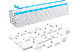 RtottiM Goulotte Passe Cable, 16pcs Goulottes de Câbles Cache Cable TV Mural, Goulotte Cable Autocollante, Cable Management Montage sur Le Mur pour la Gestion des Câbles Maison Bureau-400x30x15mm