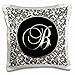 Produktbild 3dRose Buchstabe B – Schwarz und Weiß Damast – Kissen Fall, 16 von 16 Zoll (PC 38751 Winterjacke 1)