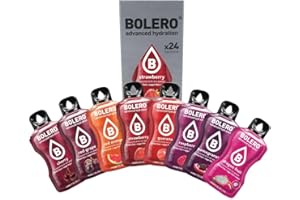Bolero RED PUNCH MIX 24x9g | Poudre à jus sans sucre, édulcorée avec stévia + vitamine C | convient aux enfants, aux sportifs et aux diabétiques.