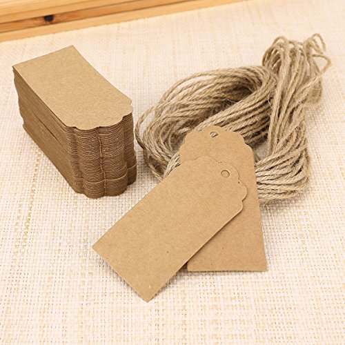 100 braune Kraft Papieranhänger Geschenk Preis Party Hochzeit Etiketten [version:x8.3] by DELIAWINTERFEL - 5