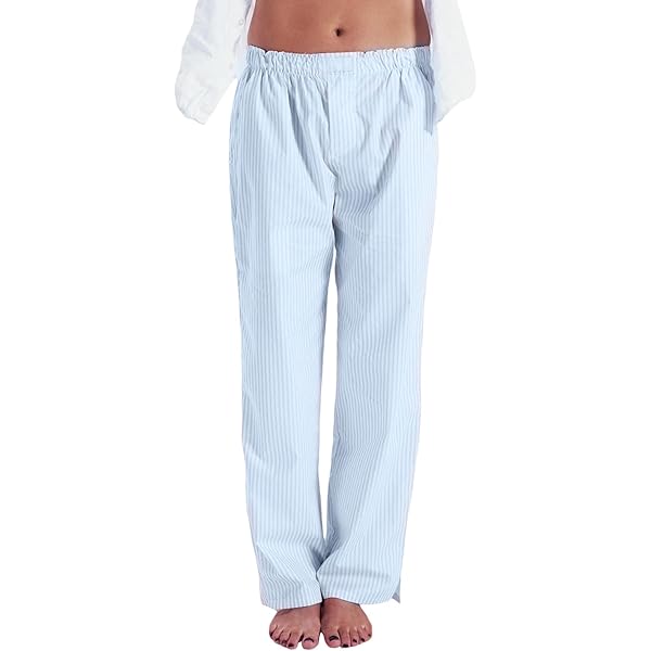 Pantaloni Donna Lino A Righe - Vita Elastica, Gamba Larga, Stile Y2K Casual - Foto 3