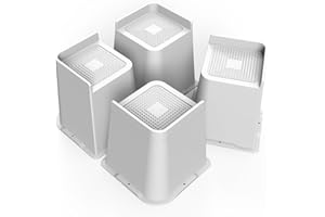 MXMZHXU Möbelerhöhung 15 cm, L-Form Betterhöhung, Heavy Duty Unterstützung bis 6000lbs, Übergroße Bett Lifts für Bett, Couches, Tische, Sofa, Schreibtische (Weiß, 15cm-4Stück)