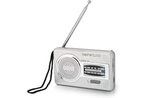 JECTSE Radio Portable, Radio numérique de Poche alimentée par Batterie, Radio AM FM avec Prise Casque, Petite Radio météo d'urgence à Transistor pour l'intérieur et l'extérieur
