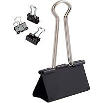 60 Foldbackklammern (Binder Clips) 19 Mm – Schwarz, Metallisch, Bürobedarf – NEU In OVP