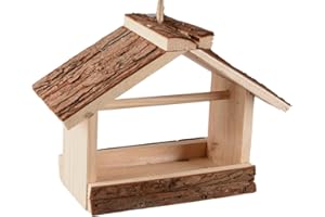 Flamingo mangeoire pour Oiseaux Loo – Petite maisonnette en Bois de pin – Suspendue – 23x11x11,6cm