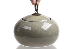 JOSE9A Urne Funeraire Chat Chien Lapin jusqu'à 10 LB Petite Urne Funéraire de Forme Ovale pour Une Personne Sympathique Qui Chérira des Souvenirs Durables (C)