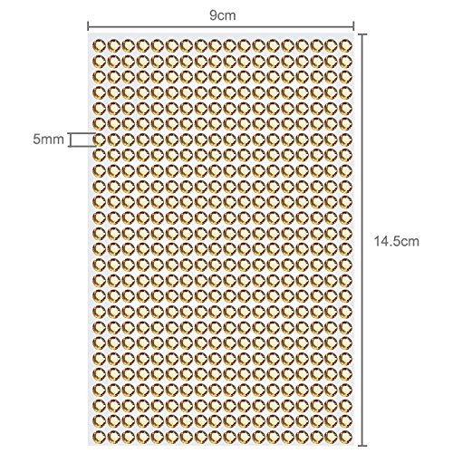 1404 Strasssteine selbstklebend Glitzersteine zum Aufkleben rund Glitzer Aufkleber 5mm groß Kristalle Dekosteine Bastelsteine in gold champagner