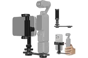 NEEWER Uchwyt na telefon kompatybilny z DJI Osmo Pocket 3, Pocket 3, akcesoria rozszerzające, uchwyt na telefon komórkowy z gwintem 1/4 cala do statywu i drążka przedłużającego, zimna stopka do mini