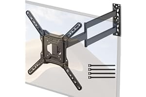 PUTILSEN MOUNT Supporto TV Parete con Braccio Extra Lungo 728mm per TV da 23-65 pollici, staffa TV angolare con supporto girevole e inclinabile a 180°, Max. VESA 400 x 400 mm, può reggere fino a 35KG