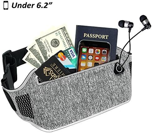 Water Resistant Waist Pack Running Belt with Reflective Zipper and Trim,Ultra Slim Fanny Pouch Waistband for Exercise,Cycling,Hiking,Running,Jogging,Traveling,The Holder Case for iPhone/Android Size Up to 6.2 Inches