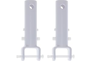 U.S. Pool Supply 2 Premium Pool Vacuum Head Replacement Handles - Sturdy Plastic Handles with Butterfly V Clips & Locking Pins - EZ Clips, Attach to Pool Accessories & Standard 1-1/4" Telescopic Poles