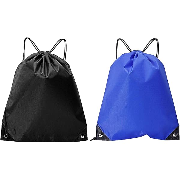 2x Turnbeutel Mit Kordelzug – Wasserfester Schwimmbeutel, 34,5x42 Cm, Aus 210D Polyester – Für Sport, Schule, Reisen