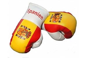 SPORTFANSHOP24 Mini Boxhandschuhe SPANIEN, 1 Paar (2 Stück) Miniboxhandschuhe z. B. für Auto-Innenspiegel