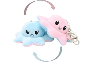 KUNSTIFY - Peluche Pieuvre Porte-clés (Rose Bleu Clair)