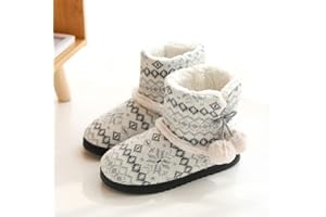 XINCHIUK Hausschuhe Winter Pantoffeln Stiefel Hüttenschuhe Damen Wärmepantoffeln Plüsch Slipper Herren Flacheschuhe Hohe Gefüttert Wärmehausschuhe Geschlossene Hüttenstiefel Gummisohle rutschfest Puschen