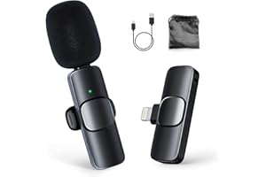 Moman Micro Cravate sans Fil pour Iphone, 2.4GHz【Lightning】 Wireless Lavalier Microphone Sourdine Réduction du Bruit Intelligente pour Interview Tiktok,Mic-Cravate-sans-Fil-iPhone
