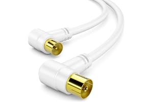 deleyCON 5m TV-Antennkabel 2x Vinklad - IEC-Koaxialkabel HDTV 4K