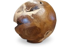 ‎KINAREE Wurzelholz Deko Kugel bis ca. 30cm - Teakholz Ball - Garten Dekoration - Blickfang Wintergarten