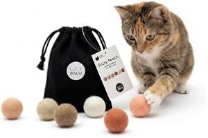 LucyBalu® Peach Fuzz Kattleksak 6 filtbollar i ull