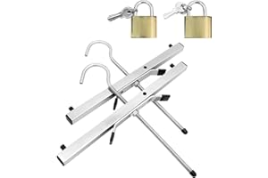 Yeqqzq 2 Pcs Ladder Roof Rack Clamps, Roof Rack Clamp Lock for Car, Universal Ladder Roof Rack Lock Van Roof Rack Clamps Lockable Safe Ladders with 2 Padlocks
