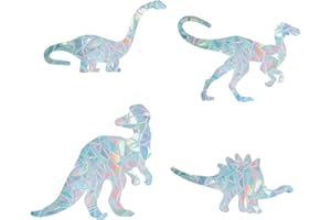 GORGECRAFT 16 PZ Dinosauro Arcobaleno Finestra Si Aggrappa Statica Decal Adesivi in Vetro Anti Collisione Pellicola in Vinile Non Adesiva Decorazioni per La Casa