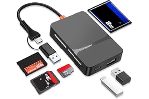 YEECKA Lettore Schede SD 6 in 1, Lettore schede di memoria USB e USB-C a SD Micro SD MS CF, Compatibile con iPhone 17/16/15Pro/Max, MacBook Pro/Air, iPad, PC e tablet