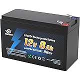 melasta Batteria al Litio LiFePO4 12V 8Ah Ferro Fosfato Ricaricabile a Ciclo Profondo Fino a 2000 Cicli Batteria Ricaricabile