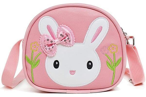 XIABYAYU Sac à Main Fille Lapin, Sac a Main Enfant, Sac a Main Petite Fille, Bandoulière Réglable, Sac Petite Fille pour Enfants
